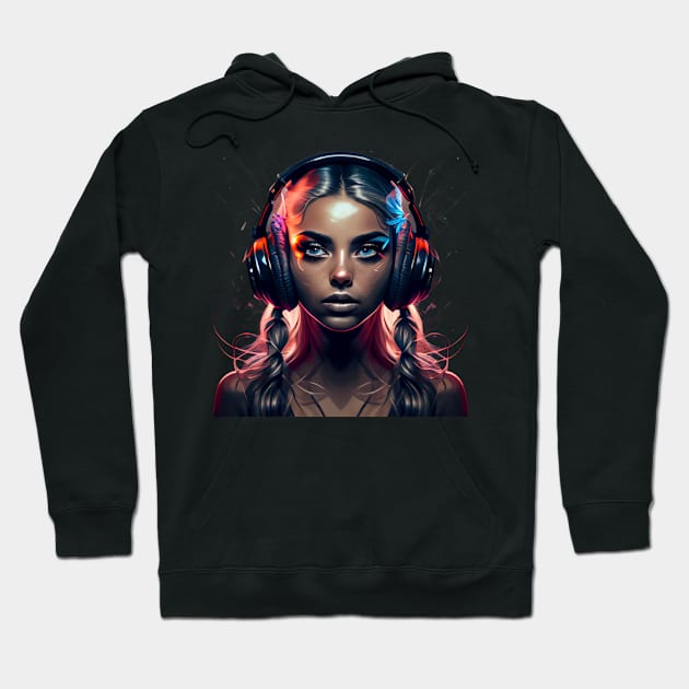 Techno Girl 2 Hoodie by Discover Madness